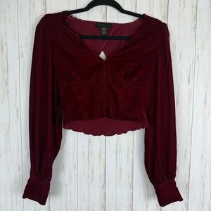Revolve House of Harlow Burgundy Velvet Top XS
